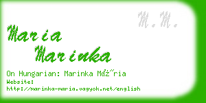 maria marinka business card